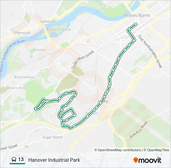 13 Bus Line Map