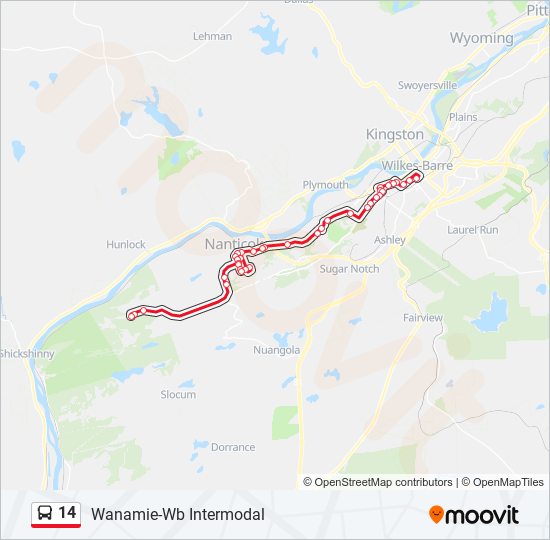 Mapa de 14 de autobús