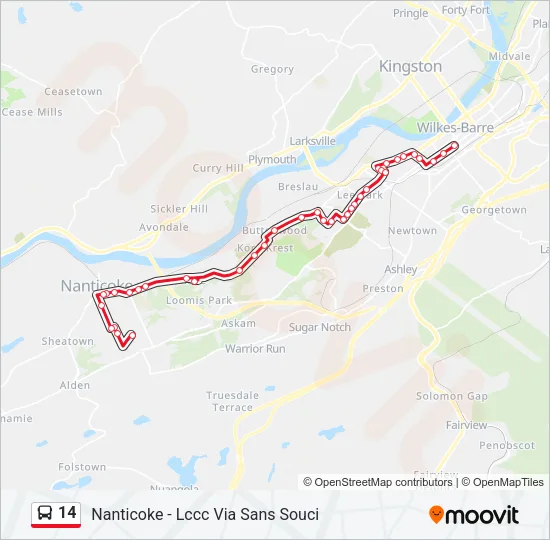 14 Bus Line Map