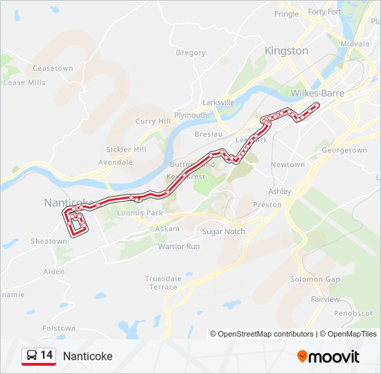 14 bus Line Map