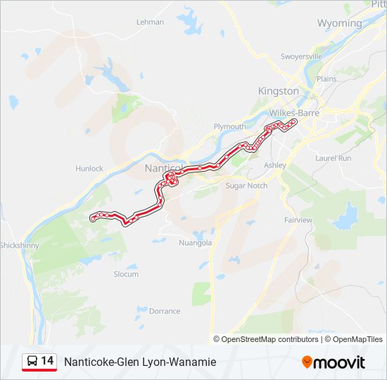 14 bus Line Map