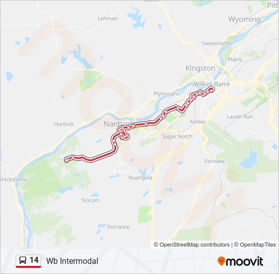 Mapa de 14 de autobús