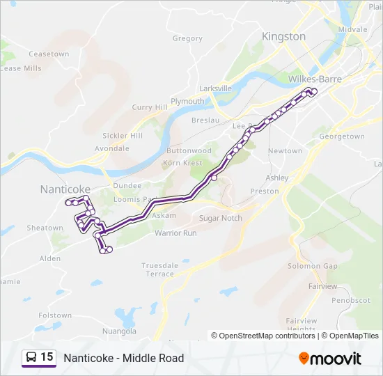15 Bus Line Map