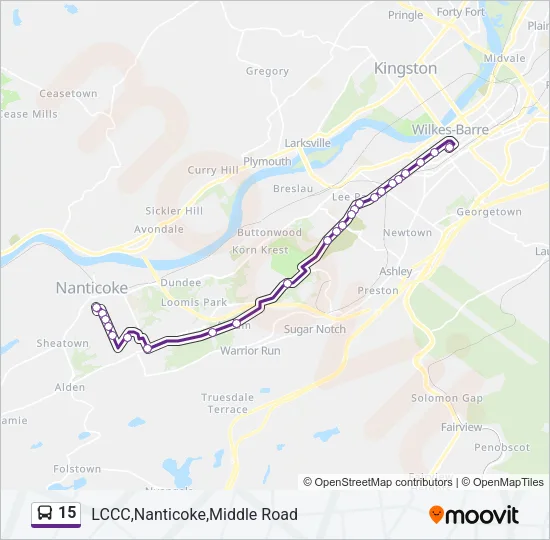 15 Bus Line Map
