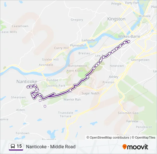 15 Bus Line Map