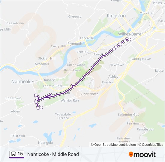 Mapa de 15 de autobús