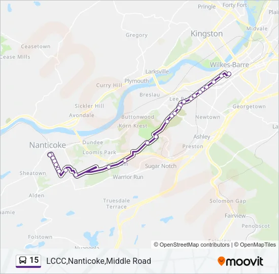 15 Bus Line Map