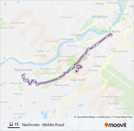 Mapa de 15 de autobús