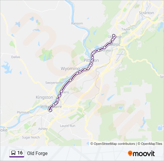 Mapa de 16 de autobús