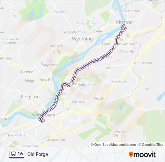16 Bus Line Map