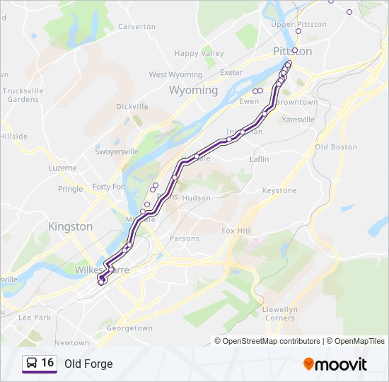 16 bus Line Map