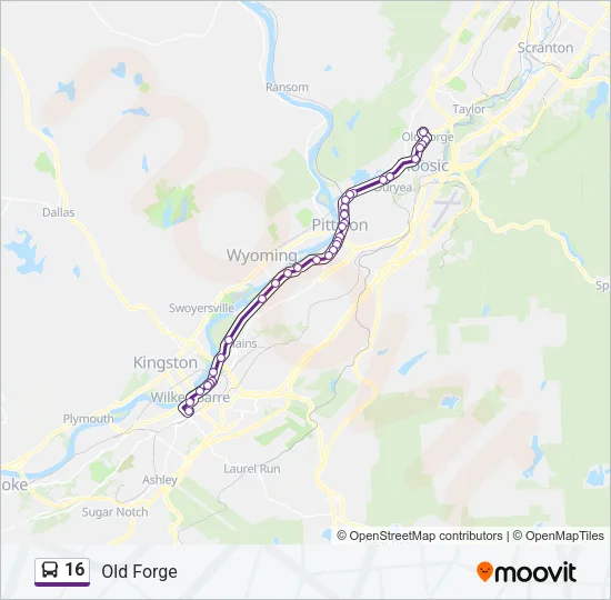 16 Bus Line Map