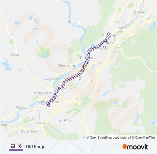 Mapa de 16 de autobús