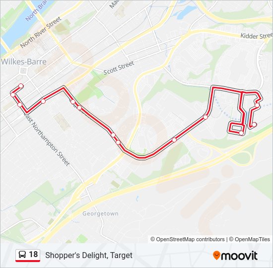 18 Bus Line Map