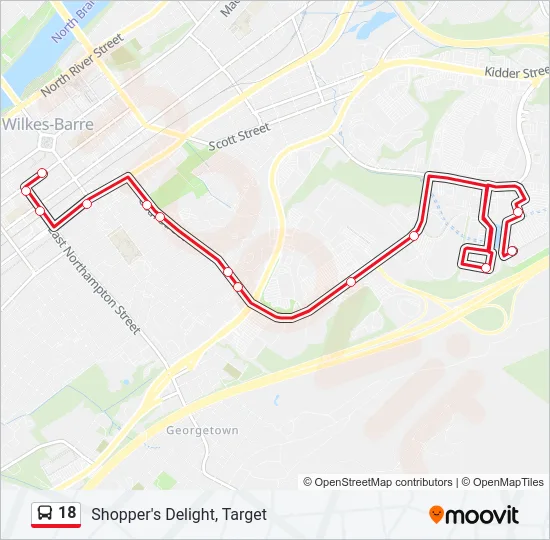 18 Bus Line Map