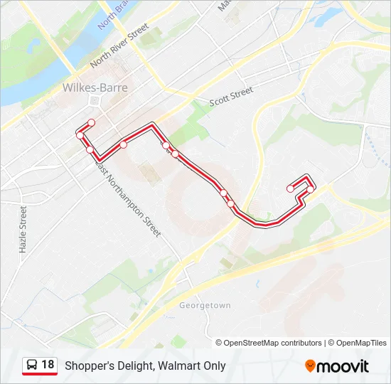 18 Bus Line Map