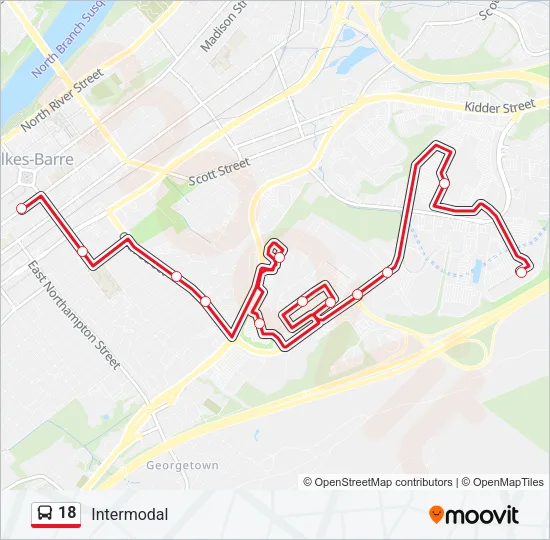 18 Bus Line Map