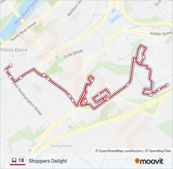 18 Bus Line Map
