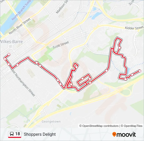 18 Bus Line Map