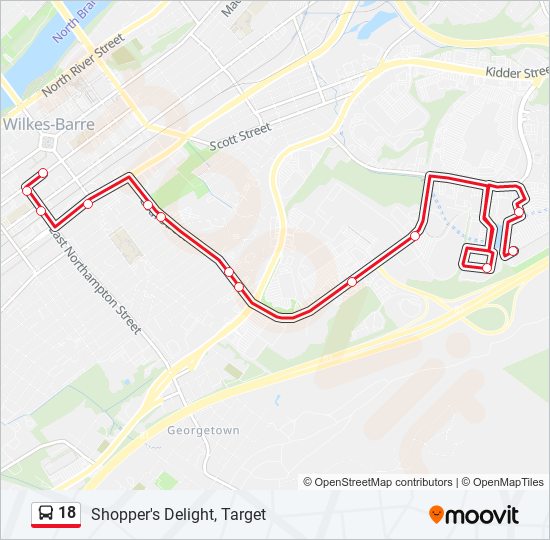 18 bus Line Map