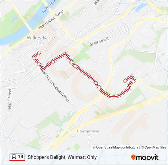 18 bus Line Map