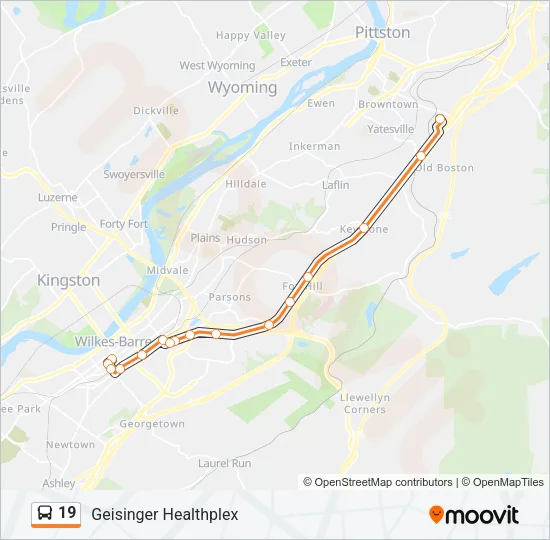 19 Bus Line Map