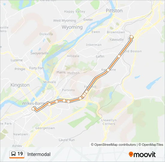 19 Bus Line Map