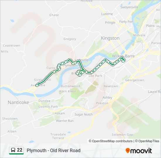 22 Bus Line Map