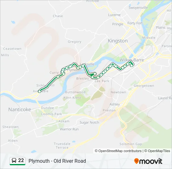 22 Bus Line Map