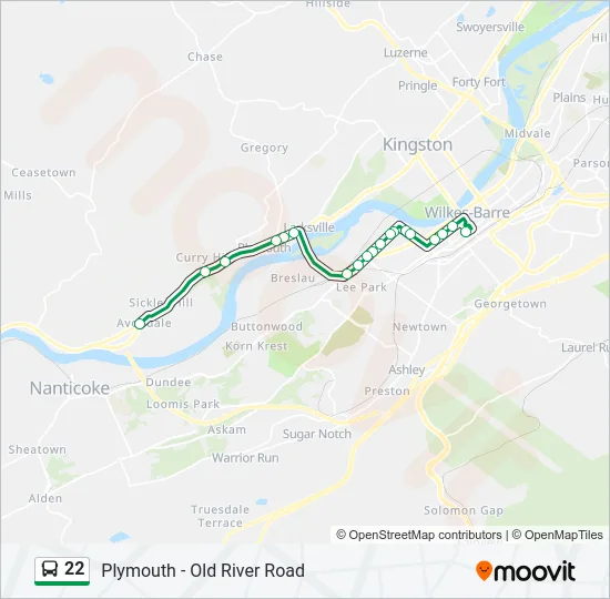 22 Bus Line Map