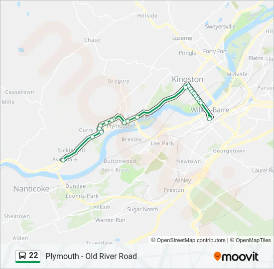 22 Bus Line Map