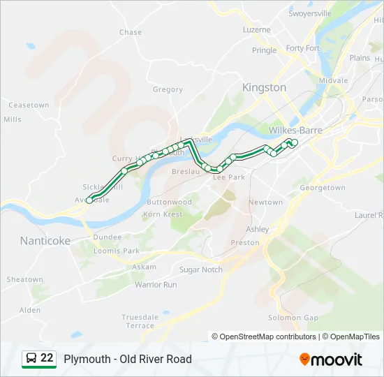 22 Bus Line Map