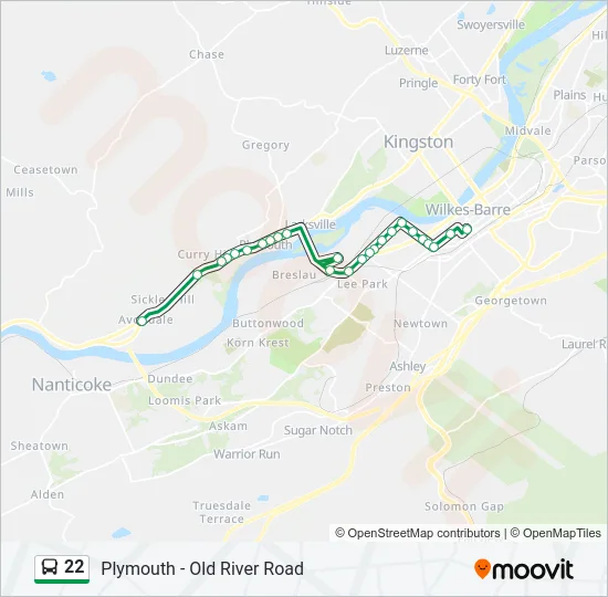 22 Bus Line Map