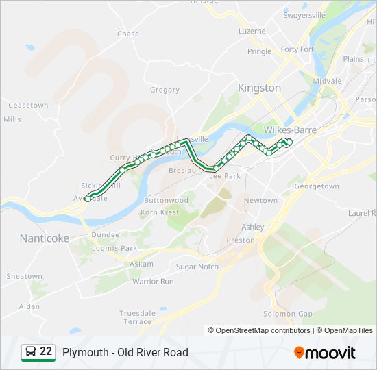 Mapa de 22 de autobús