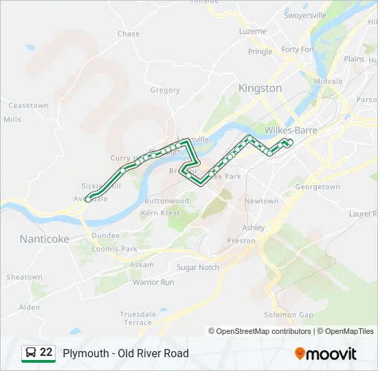 22 Bus Line Map