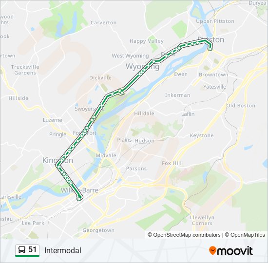 51 bus Line Map