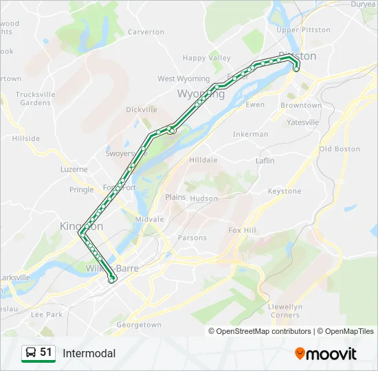 51 Bus Line Map
