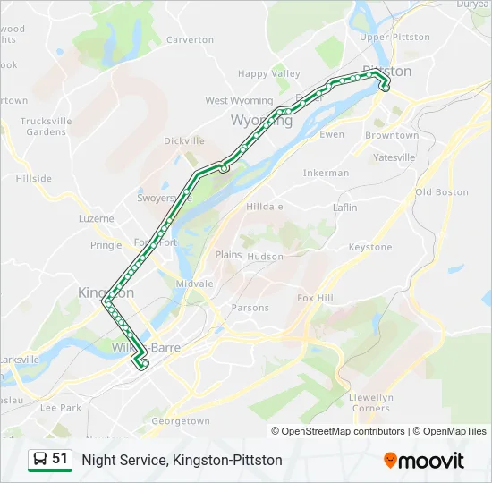 51 Bus Line Map