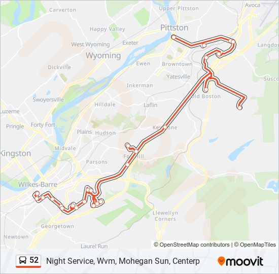 52 bus Line Map