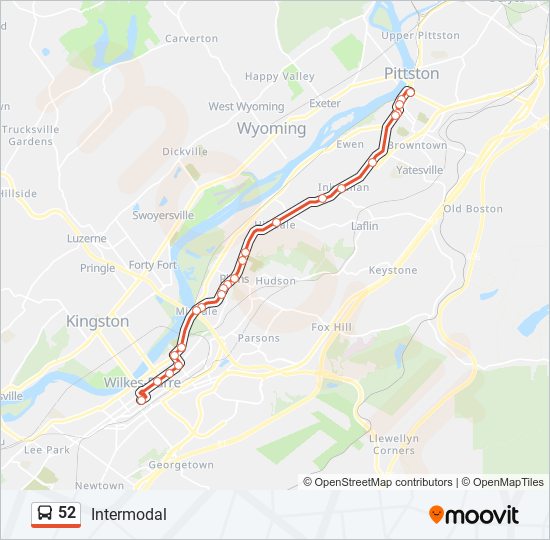 Mapa de 52 de autobús