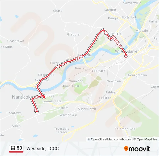 53 Bus Line Map