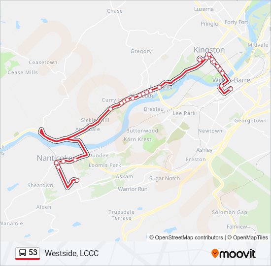 53 bus Line Map