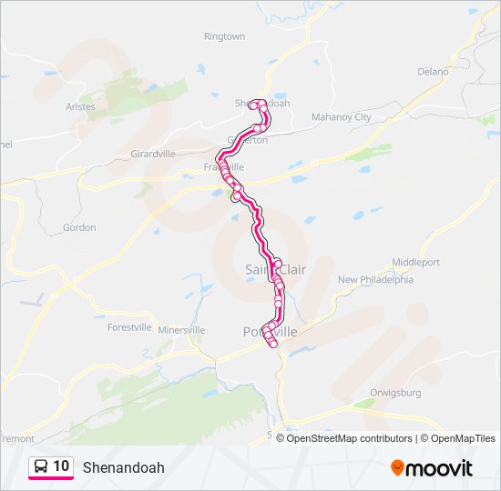 Mapa de 10 de autobús