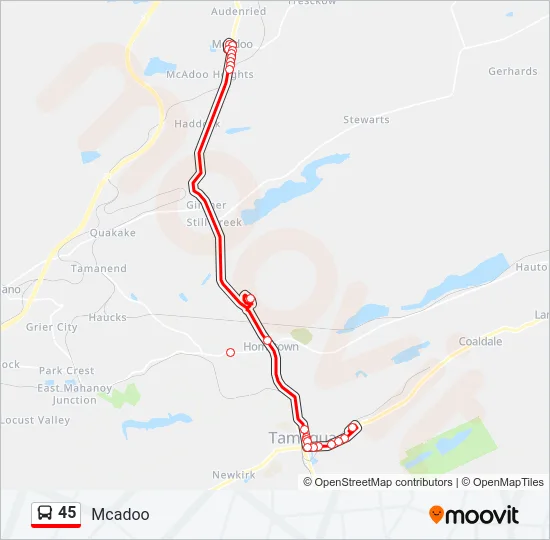 45 Bus Line Map