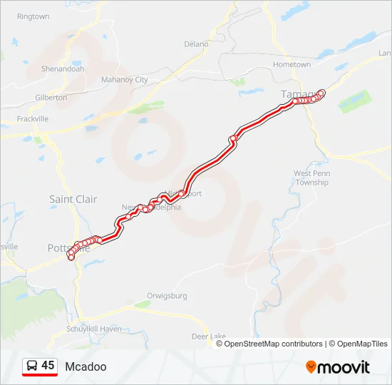 45 Bus Line Map