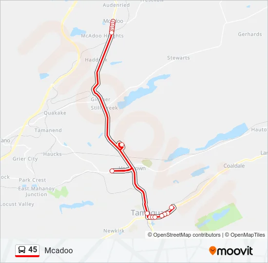 45 Bus Line Map
