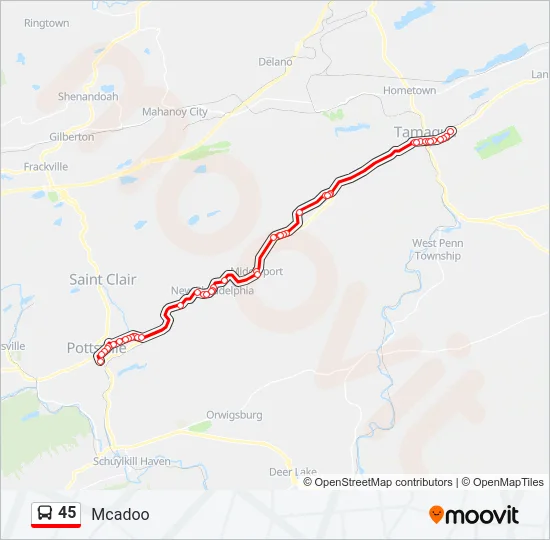 45 Bus Line Map