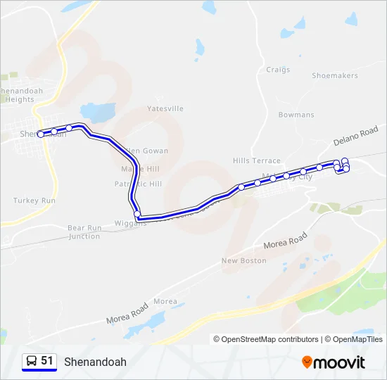 51 Bus Line Map