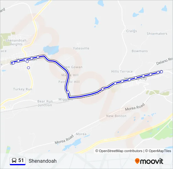 51 Bus Line Map