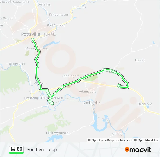 80 Bus Line Map